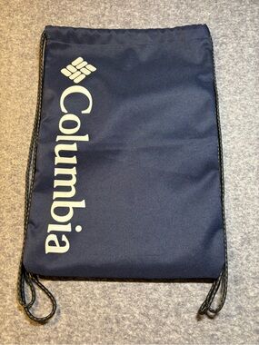 Columbia Navy Drawstring Sling Bag with Columbia Logo